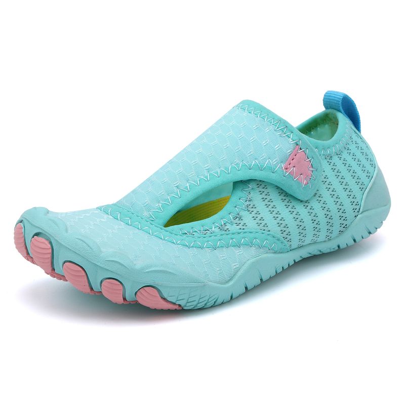Zapatos acuáticos para niños con cierre de velcro: calcetines acuáticos de malla transpirable para nadar, playa, yoga y juegos al aire libre. Suela de goma antideslizante._voghion.com
