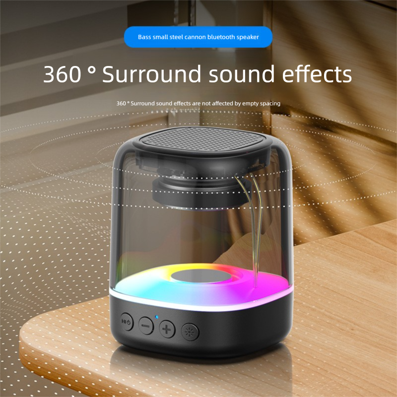 Wireless Bluetooth Portable Outdoor Indoor RGB Colorful Lights Subwoofer Advertising Gift Small Speaker_voghion.com