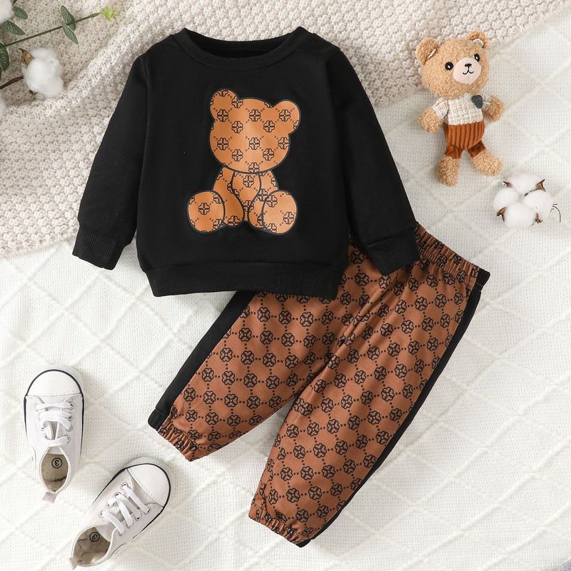 Ensemble de vêtements pour bébé mère et enfant, tenue 2 pièces en coton doux pour nouveau-nés et nourrissons_voghion.com