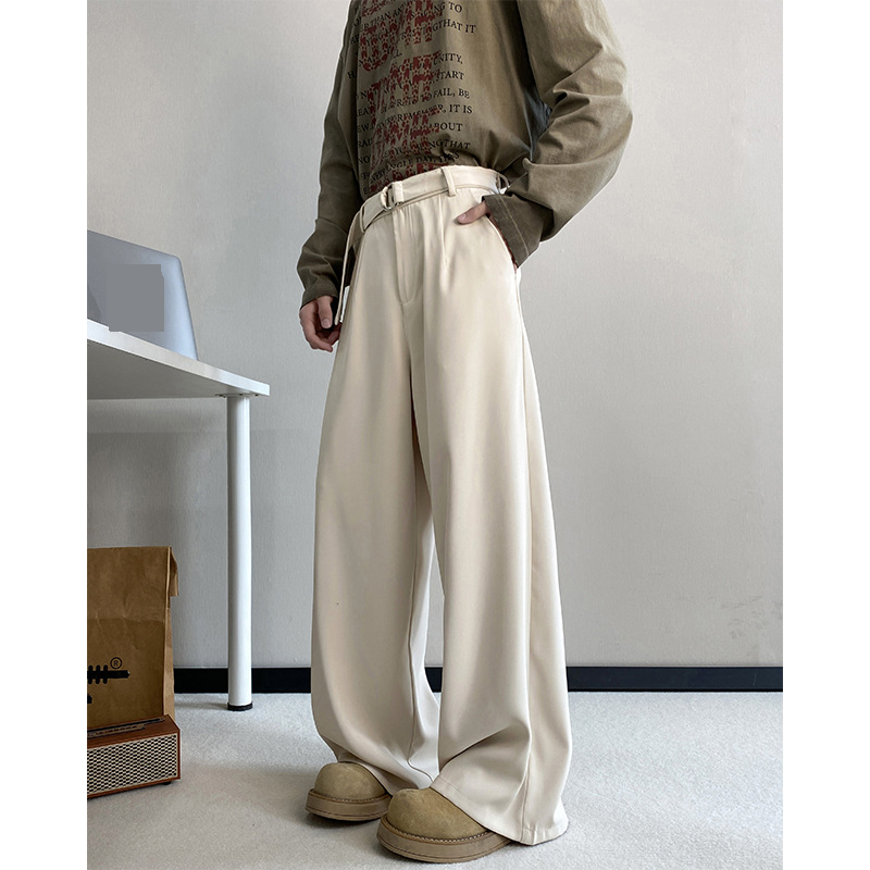 Men's Clothing Men's Summer Loose High End Casual Pants Trendy Dramatic Wide Leg Pants_voghion.com