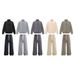 001 2025 Autumn Winter New Vintage Retro Terry Stand Collar Half-Zip Set Loose Trendy Brand Washed Sweatshirt Pants_voghion.com