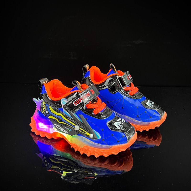 Hierscht Nei Sportschuhe, Atmungsaktiv Lieder Top Single Jongen Casual Modesch Mëttelalter Kannerschuhe mat Luuchten Trend_voghion.com