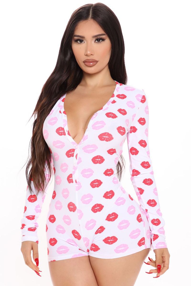 Pijamale pentru femei, pijamale sexy, cu guler în V, mâneci lungi, pantaloni scurți, salopetă sexy, șolduri, dezvăluie haine confortabile pentru casă_voghion.com