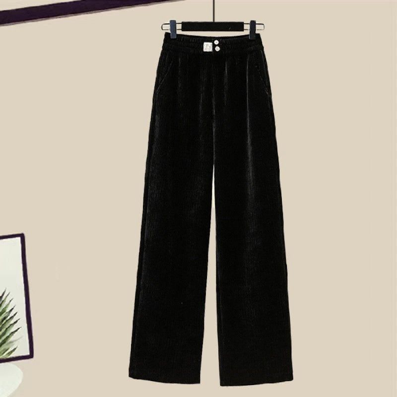 Ensemble pull et sarouel décontractés pour femme - Tenue confortable en polyester doux pour l'automne_voghion.com