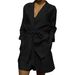 Women's Clothing Autumn New Belted Tops And Shorts Two Piece Suit_voghion.com