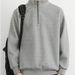 Sudadera Henry de cuello alto con media cremallera para hombre, estilo americano de primavera, tejido tipo gofre, de alta gama, color liso, informal._voghion.com