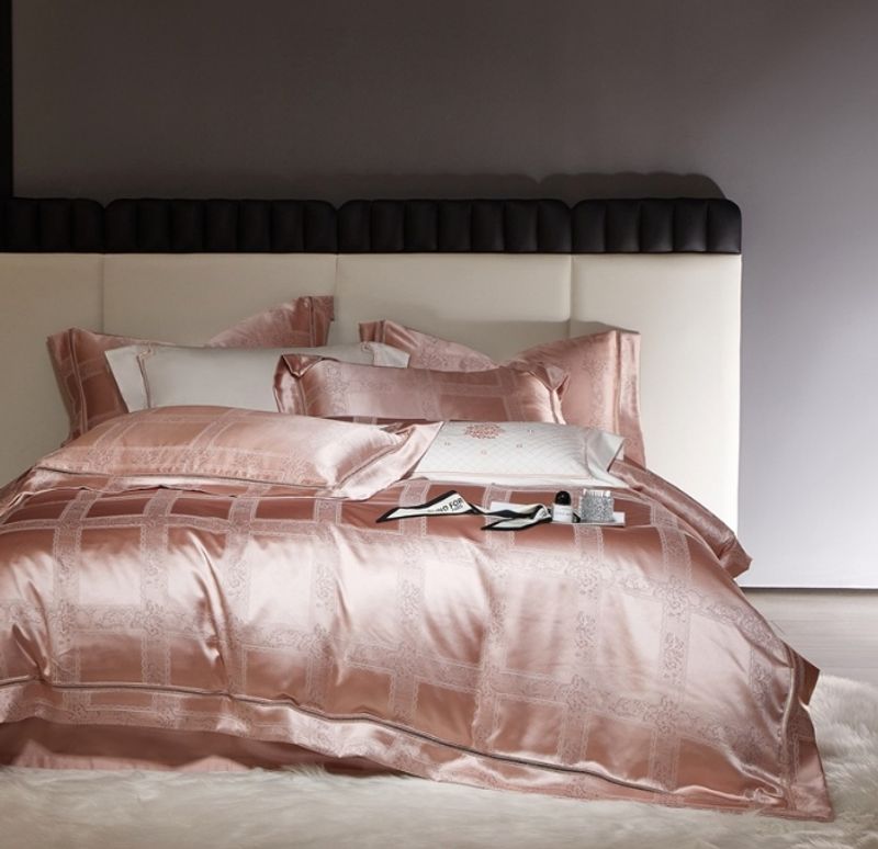 Light luxury high-grade bed sheet 4-piece set jacquard filigrette 4-piece set High precision cotton bed sheet 4-piece set 2024_voghion.com