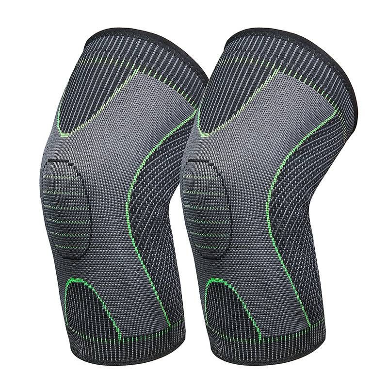 Sports nylon knæbeskyttere silikone skridsikker åndbar strikket knæ badminton løb fitness knæbeskyttere udendørs bjergbestigning_voghion.com