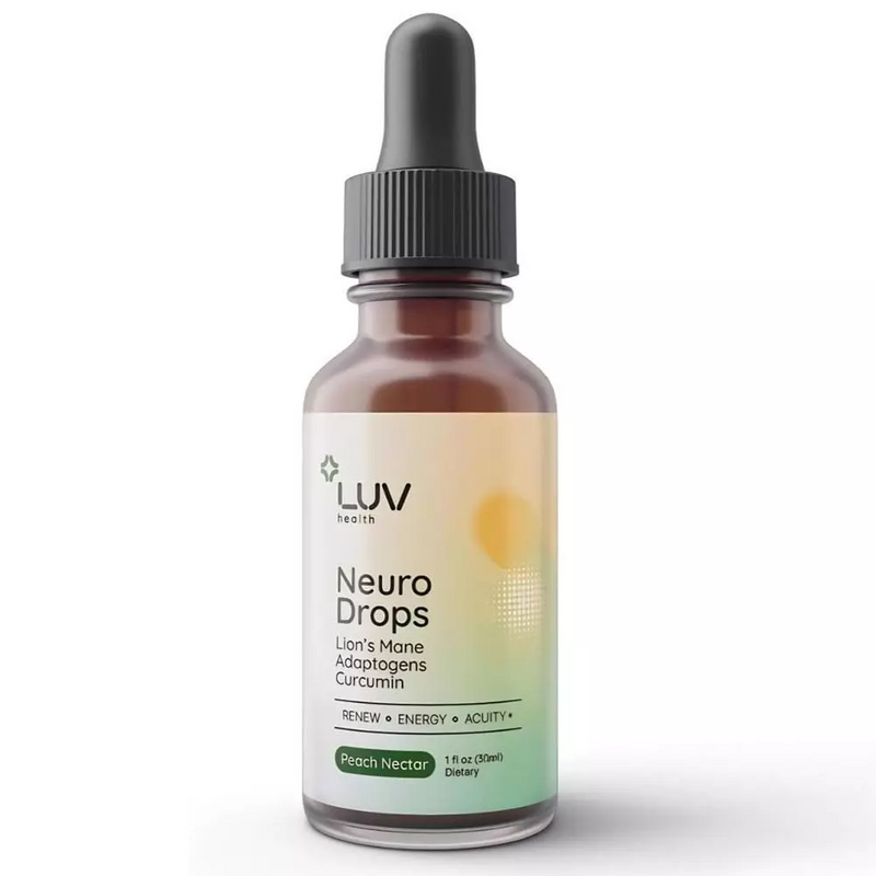 Gouttes LUV Neuro à la crinière de lion biologique et aux champignons pour soutenir le système nerveux et immunitaire_voghion.com