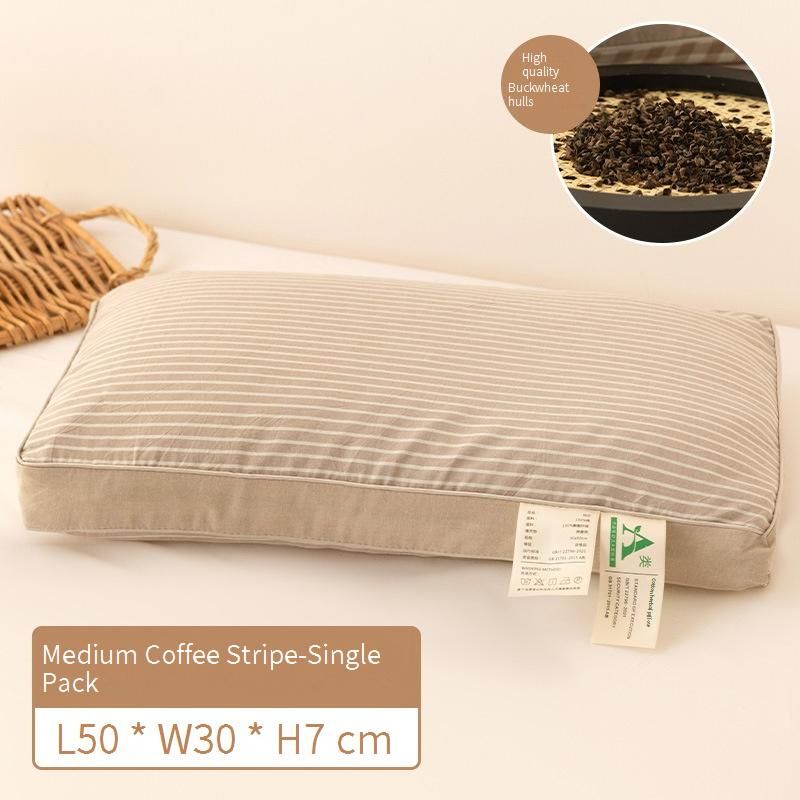 Buckwheat Shell Pillow Household Adult Men And Women Single Cervical Vertebrae Pillow Core To Help Sleep Special Small Whole Head One Pair_voghion.com