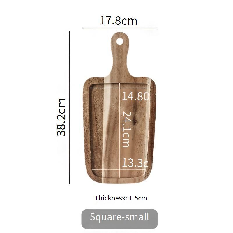 Wooden Steak Board – Rectangular Serving Platter For Pizza Breakfast & Desserts (Multi-Purpose Kitchen Tray Natural Wood Grain)​_voghion.com