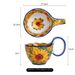 Sunflower-Themed Enamel Coffee Mug & Spoon Set - Vintage European-Style Tableware - 2-Piece Floral Cup Set - Handcrafted Ceramic-Like Finish_voghion.com