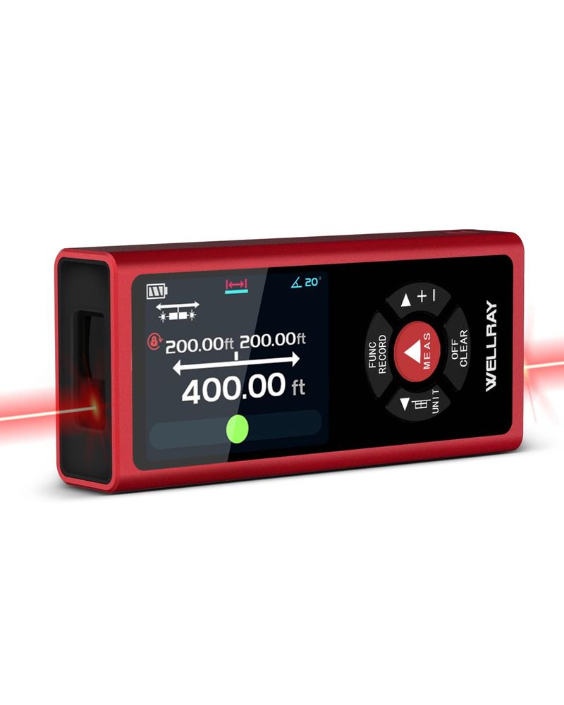 WELLRAY Dual Laser Measuring Tool Laser Rangefinders Aluminum Shell 400 Ft-in Magnetic Rechargeable Digital Tape Measure With Electronic Level Bubble_voghion.com