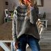 Pull en maille à col rond d'inspiration ethnique – Pull à manches longues confortable et élégant pour femmes_voghion.com