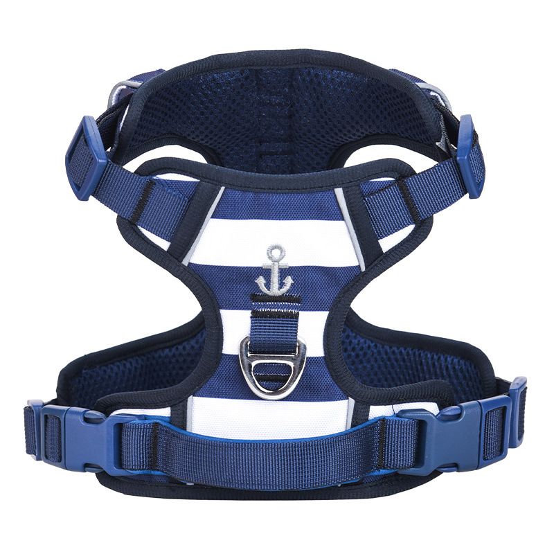 New Embroidered Pattern Pet Medium And Large Harness Reflective Labrador Dog Leash_voghion.com