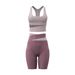 Vest Shorts Summer Color Block Casual Breathable Sports Set High Elasticity Bare Feel Fitness Yoga Wear For Women_voghion.com