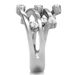TK173 - High polished (no plating) Stainless Steel Ring with Top Grade Crystal in Clear_voghion.com