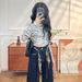 Weite Jeans Damen Frühling und Herbst 2025 Neue lockere Mode elastische Super Fire Lazy Denim Blue Straight Pants_voghion.com