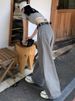 Plus Size American Style Gray Wide-Leg Jeans For Women, Autumn High-Waisted Straight Loose Casual Design Floor-Length_voghion.com
