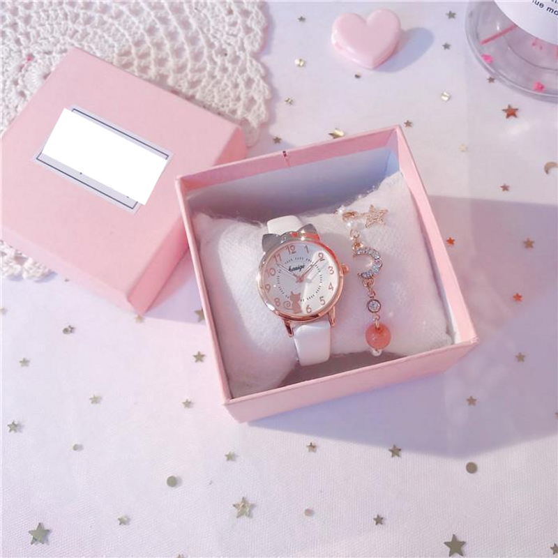 Children's Watch Waterproof Drop-Resistant Girl's Korean-Style Cute Girl's Pointed Cartoon Quartz Watch_voghion.com