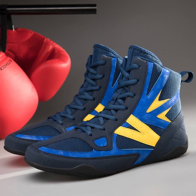 Sanda Combat Training Shoes Professional Wrestling Shoes Indoor Squat Hard Pull Shoes Bo Hit Shoes Men And Women High Top Boxing_voghion.com