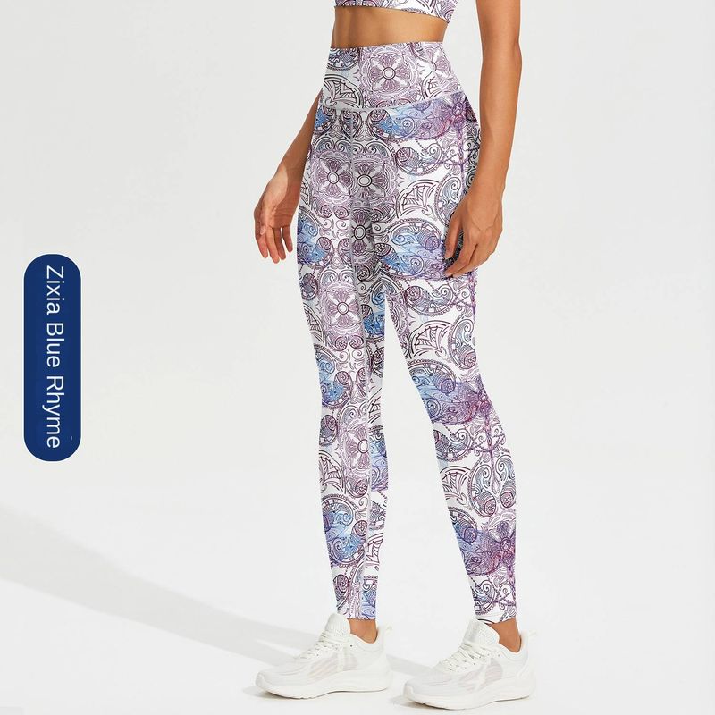 NOKO Sports Large Size Yoga Pants Leggings High Elastic Slim Hip Lift High Waist Tummy Sports Fitness Bottoming Nine-point Trousers_voghion.com