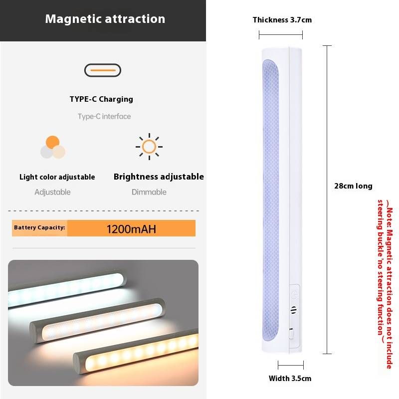 College Dormitory Reading And Learning Magnetic LED Cool Lamp USB Charging Long Touch Bedside Night Light_voghion.com