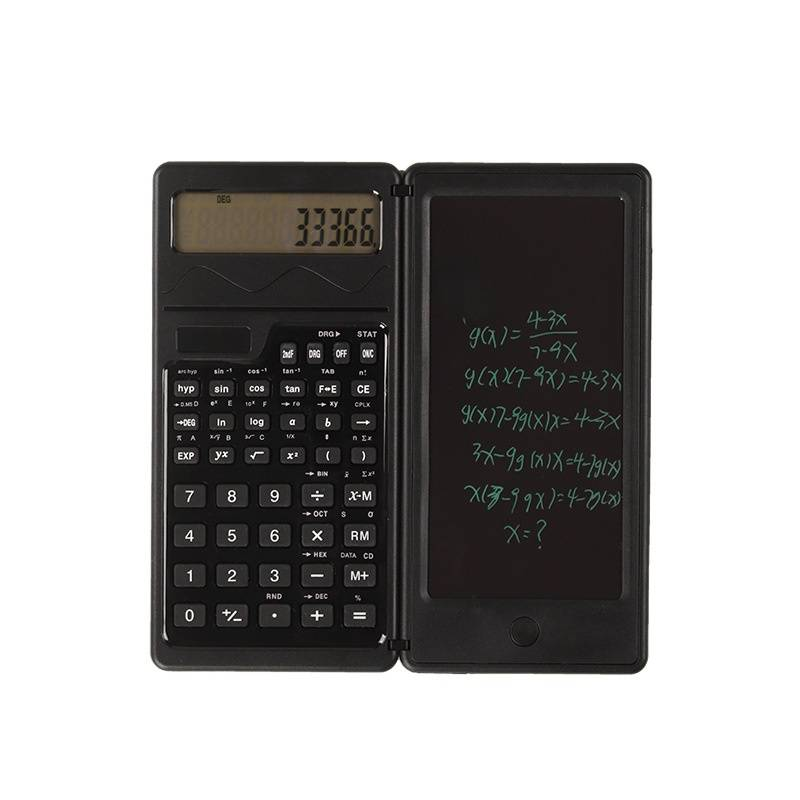 Portable Solar & Battery Dual-Power Function Calculator With Erasable Writing Pad - 12-Digit Display, ABS Material, Ideal For Office_voghion.com