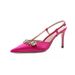 Women's Evening Heels – Pointed Toe Satin Wedding Shoes With Rhinestones (Elegant & Secure)_voghion.com