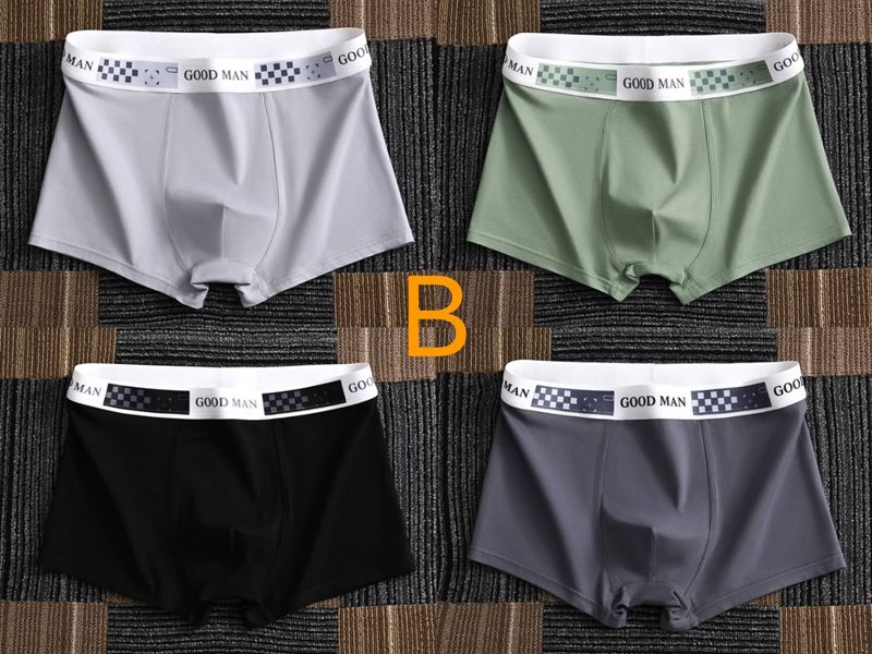 4 ST Boxershorts stor storlek sömlös bomullsfil boxershorts för män sommar tunn sektion storlek: L-4XL_voghion.com