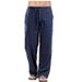 Pantalon homme grande taille en coton et lin, respirant, résistant, absorbant la transpiration, style basique, décontracté, jambes larges_voghion.com