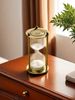 1pc Countertop Metal Material Hourglass Timer Retro Bronze Design Suitable For Office Desktop Decoration Ornament Hourglass_voghion.com