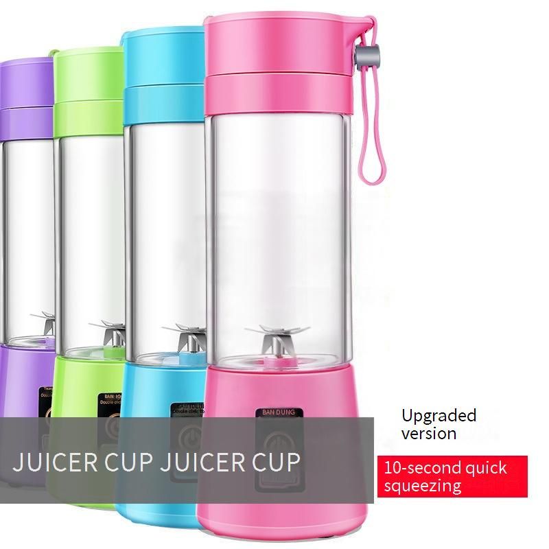 Portable Electric Juicer Blender, 400ml USB Rechargeable Smoothie Cup With 6 Blades, BPA-Free Travel Fruit Juice Maker For Home Gym Office_voghion.com