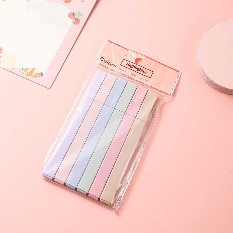 Dual-Tip Highlighter Set - 12 Vibrant Colors, Square Design, Smooth Ink Flow For Study, Office & Art Projects_voghion.com