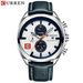 Curren Classic Round Waterproof Leather Strap Watch With Date Function, Multi-Function Dial, Quartz Movement For Men And Women Calendar Watch_voghion.com