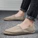 Cost performance Summer Breathable Canvas Lazy Man Kicks on Men's Fisherman Versatile Casual Linen Chinese Style Old Beijing Grass Shoes_voghion.com