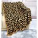 Couverture décontractée en tricot épais, douce et doublée de polaire, imprimé léopard, automne/hiver_voghion.com