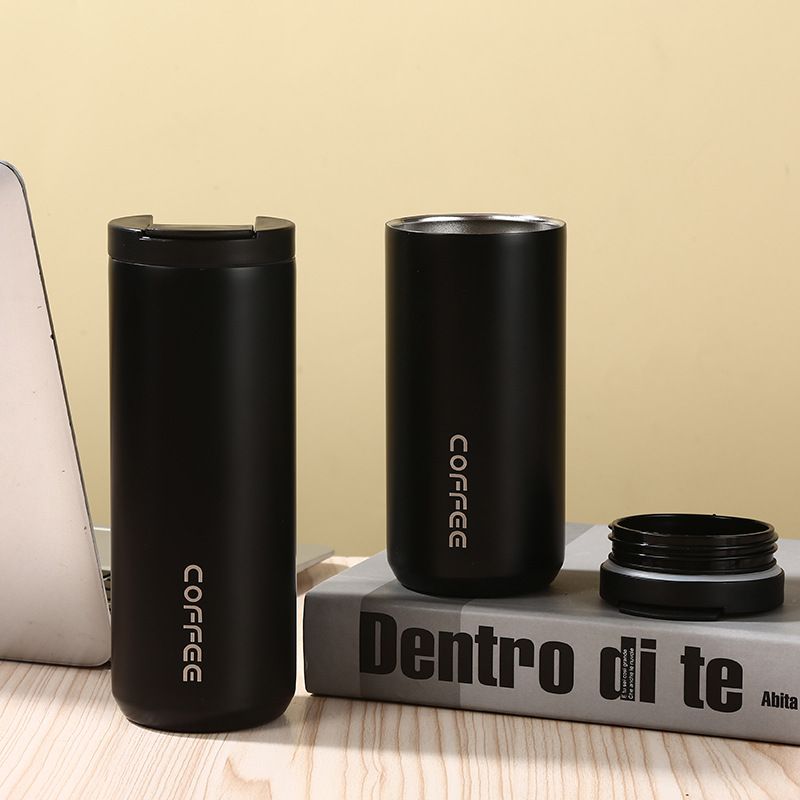 Tasse isotherme double couche portable à la mode, style coréen, créative, pour le café, le bureau, l'eau, l'extérieur_voghion.com