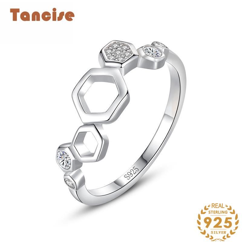  Tancise Classic Zircon Silver Ring Ladies Jewelry Wedding Promise Party Gift_voghion.com