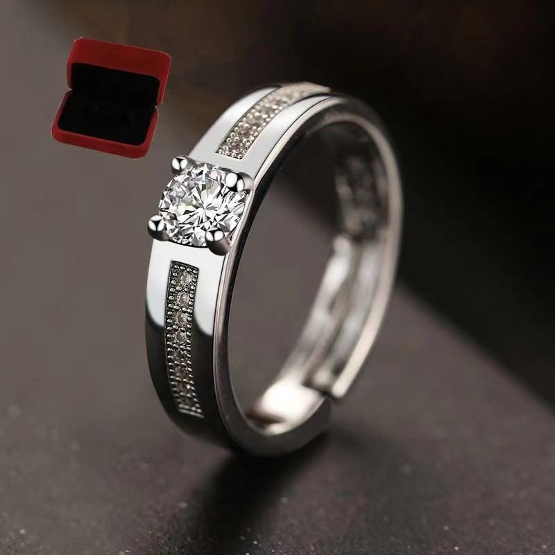 Novos anéis de diamante brilhantes de alta qualidade para casal, ajustáveis e que não desbotam, presente de casamento_voghion.com