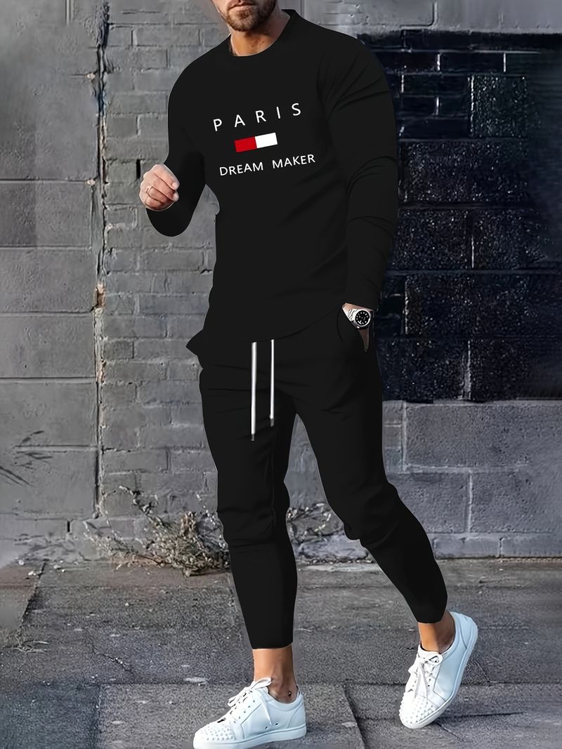 Unschlagbare Qualität 3D Digital gedruckt Sport und Freizeit T-Shirt Herbst neue Street Fashion 2-teiliges Set Herrenbekleidung_voghion.com