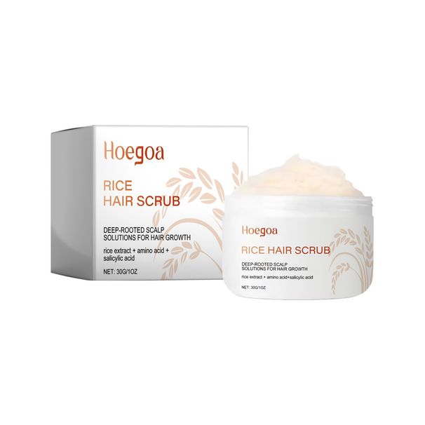 HOEGOA Reiskopfreinigung, feuchtigkeitsspendendes, flauschiges Haarpflegepeeling_voghion.com