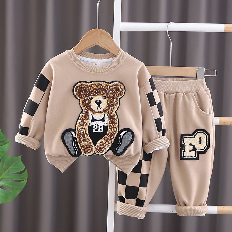 Kids Clothing Sweater Suit Boys Spring Fashionable Baby Boy Spring And Autumn Spring Clothes Two Piece Suit_voghion.com
