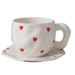 Ins Style Ceramic Coffee Pinched Hand Painted Irregular And Saucer High Aesthetic Breakfast Cup_voghion.com