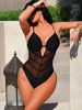 Women's one-piece swimsuit mesh splicing one-piece bikini _voghion.com