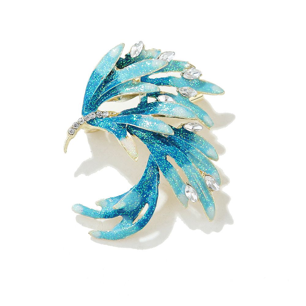 Le spille in stile cinese sono molto vendute. Fibbia a spillo con coda di fenice in zirconio micro intarsiato sfumato in smalto, elegante accessorio per abito con colletto grande_voghion.com