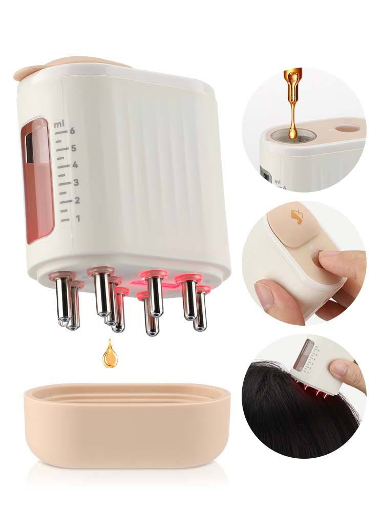Ny elektrisk hårapplikator EMS mikroström rödljus vibrationsguide flytande massage hårbotten medicin kam_voghion.com