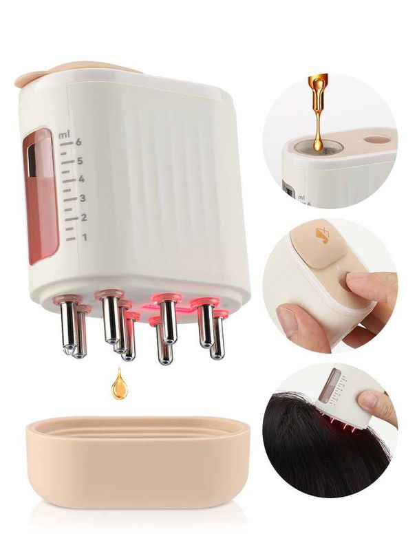 Ny elektrisk hårapplikator EMS mikroström rödljus vibrationsguide flytande massage hårbotten medicin kam_voghion.com