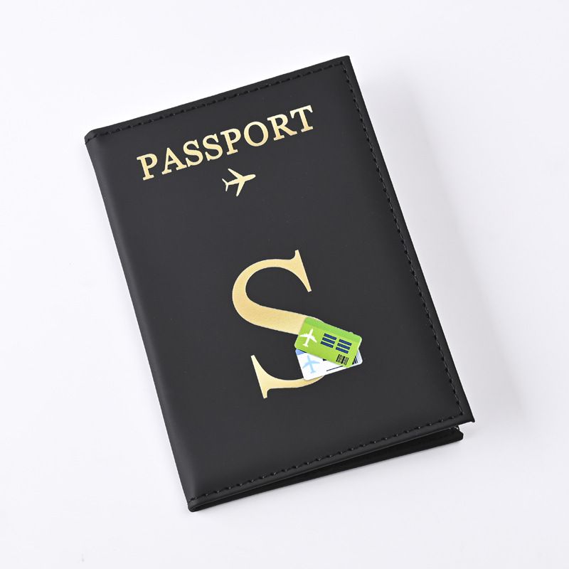 Creative Color Printing Letters PU Leather Multi-function Passport Holder SIM Card Document Bag Leather Case_voghion.com