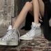 New Spring Retro Dirty White Pointed Toe Lace Up Sports Casual Board Shoes_voghion.com